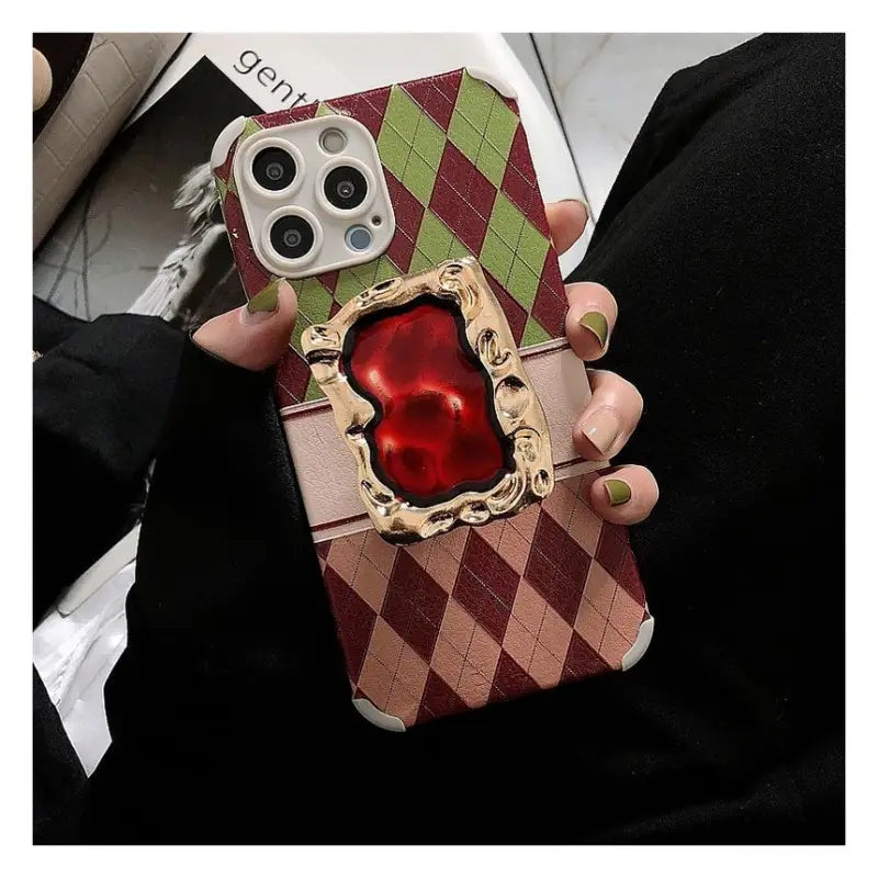Lettering Argyle Phone Case - Xiaomi / Red Mi-5