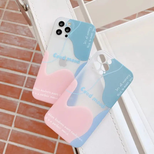 Lettering Color Block Phone Case - iPhone 12 Pro Max / 12 