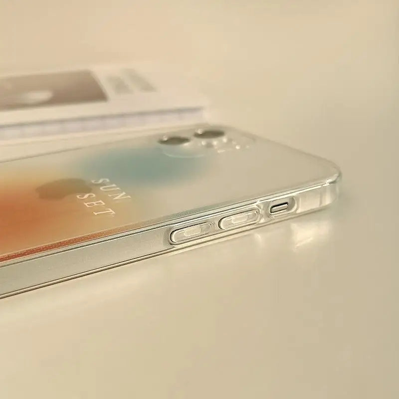 Lettering Gradient Transparent Phone Case - iPhone 12 Pro Max / 12 Pro / 12 / 12 mini / 11 Pro Max / 11 Pro / 11 / SE / XS Max / XS / XR / X / SE 2 / 8 / 8 Plus / 7 / 7 Plus-11