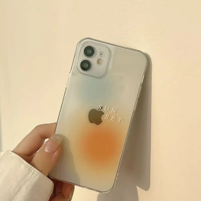 Lettering Gradient Transparent Phone Case - iPhone 12 Pro Max / 12 Pro / 12 / 12 mini / 11 Pro Max / 11 Pro / 11 / SE / XS Max / XS / XR / X / SE 2 / 8 / 8 Plus / 7 / 7 Plus-9