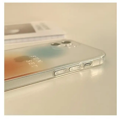 Lettering Gradient Transparent Phone Case - iPhone 12 Pro Max / 12 Pro / 12 / 12 mini / 11 Pro Max / 11 Pro / 11 / SE / XS Max / XS / XR / X / SE 2 / 8 / 8 Plus / 7 / 7 Plus-6