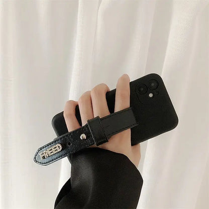 Lettering Hand Strap Phone Case - Samsung-5