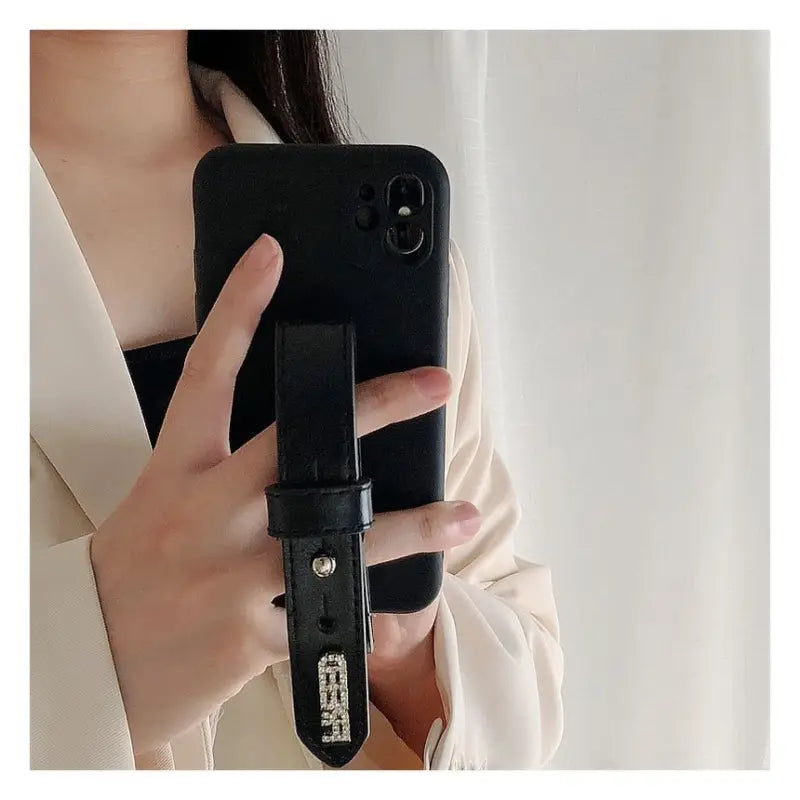 Lettering Hand Strap Phone Case - Samsung-8