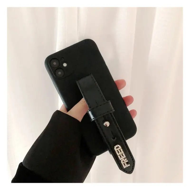 Lettering Hand Strap Phone Case - Samsung-9
