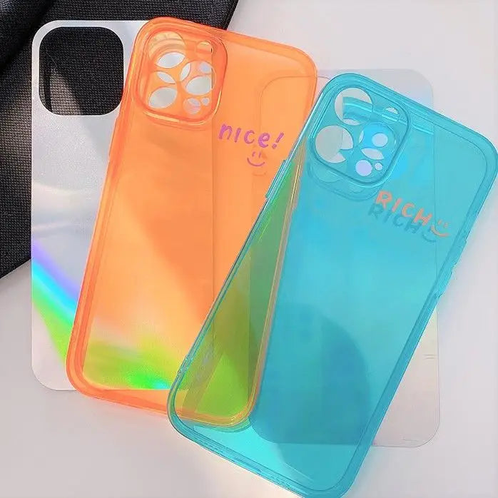 Lettering Holographic Phone Case - iPhone 12 Pro Max / 12 