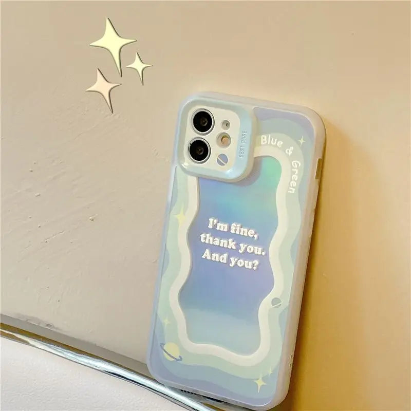 Lettering Holographic Phone Case - iPhone 13 Pro Max / 13 