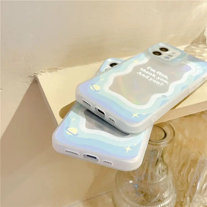 Lettering Holographic Phone Case - iPhone 13 Pro Max / 13 