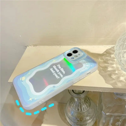 Lettering Holographic Phone Case - iPhone 13 Pro Max / 13 