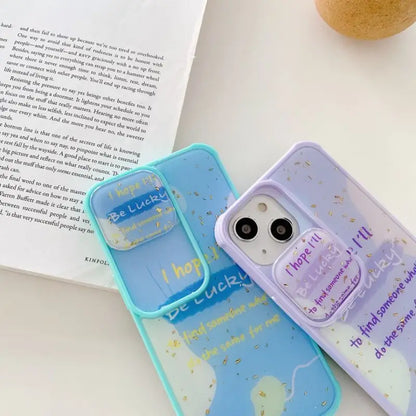 Lettering Lens Cover Phone Case - iPhone 13 Pro Max / 13 Pro