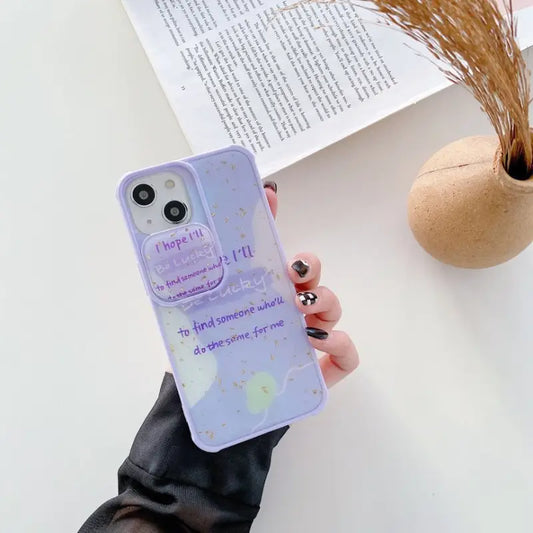 Lettering Lens Cover Phone Case - iPhone 13 Pro Max / 13 Pro