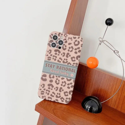 Lettering Leopard Print Phone Case - iPhone 13 Pro Max / 13 