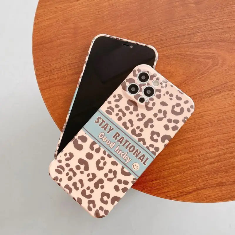 Lettering Leopard Print Phone Case - iPhone 13 Pro Max / 13 