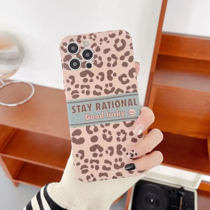 Lettering Leopard Print Phone Case - iPhone 13 Pro Max / 13 