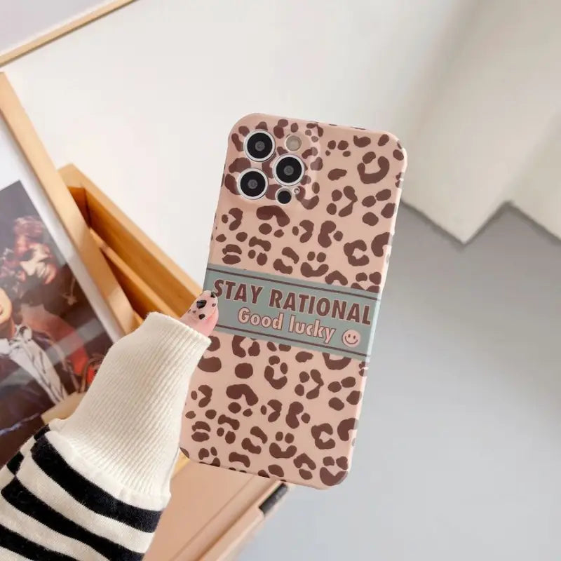 Lettering Leopard Print Phone Case - iPhone 13 Pro Max / 13 