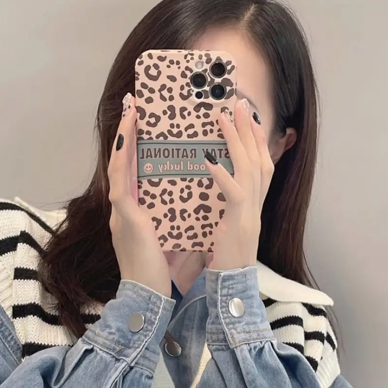 Lettering Leopard Print Phone Case - iPhone 13 Pro Max / 13 