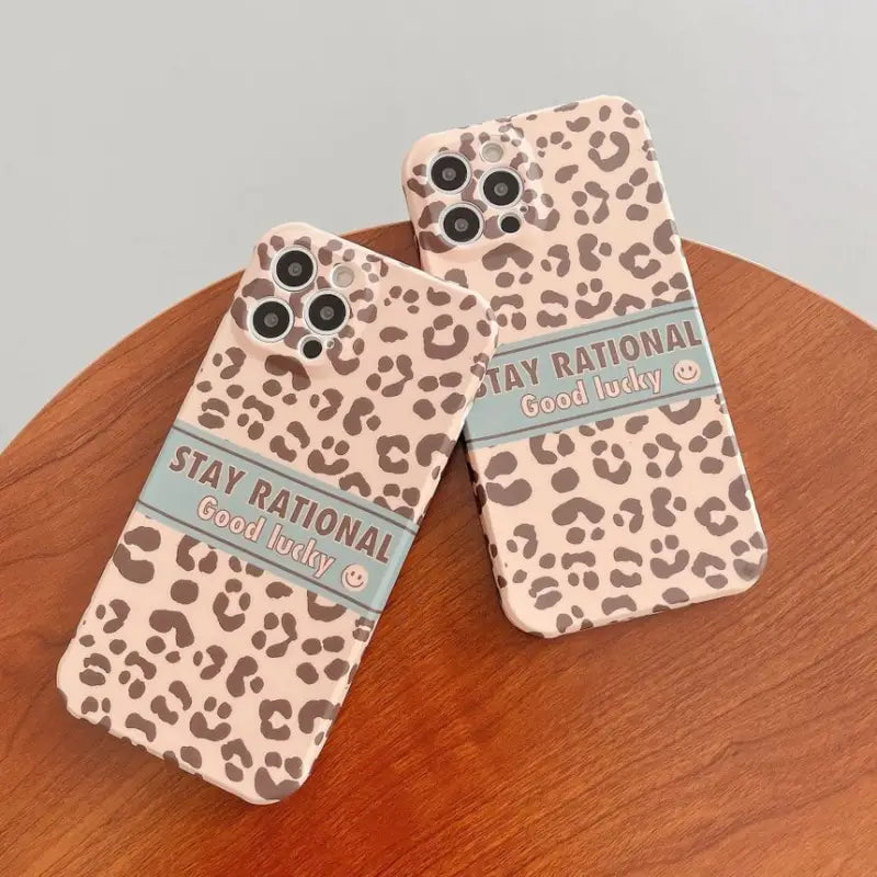 Lettering Leopard Print Phone Case - iPhone 13 Pro Max / 13 