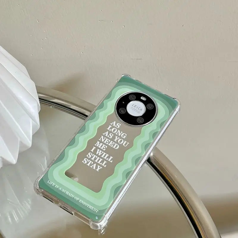 Lettering Mirrored Phone Case - Huawei-2