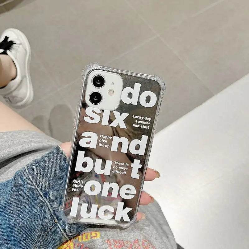 Lettering Mirrored Phone Case - Iphone 6 / 6s, 6plus / 6s Plus, 7 / 8 / Se, 7 Plus / 8 Plus, X / Xs, Xs Max, Xr, 11, 11 Pro, 11 Pro Max, 12 Mini, 12, 12 Pro, 12 Pro Max-14