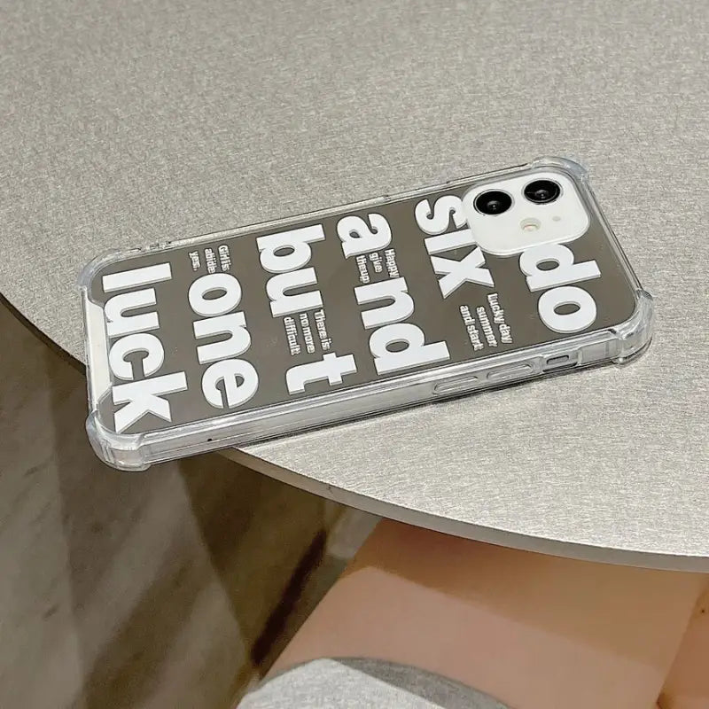 Lettering Mirrored Phone Case - Iphone 6 / 6s, 6plus / 6s Plus, 7 / 8 / Se, 7 Plus / 8 Plus, X / Xs, Xs Max, Xr, 11, 11 Pro, 11 Pro Max, 12 Mini, 12, 12 Pro, 12 Pro Max-4