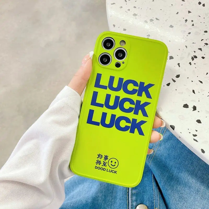 Lettering Phone Case - iPhone 13 Pro Max / 13 Pro / 13 / 13 mini / 12 Pro Max / 12 Pro / 12 / 12 mini / 11 Pro Max / 11 Pro / 11 / SE / XS Max / XS / XR / X / SE 2 / 8 / 8 Plus / 7 / 7 Plus-2