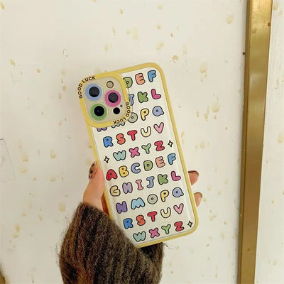 Lettering Phone Case - iPhone 13 Pro Max / 13 Pro / 13 / 13 mini / 12 Pro Max / 12 Pro / 12 / 12 mini / 11 Pro Max / 11 Pro / 11 / SE / XS Max / XS / XR / X / SE 2 / 8 / 8 Plus / 7 / 7 Plus-8