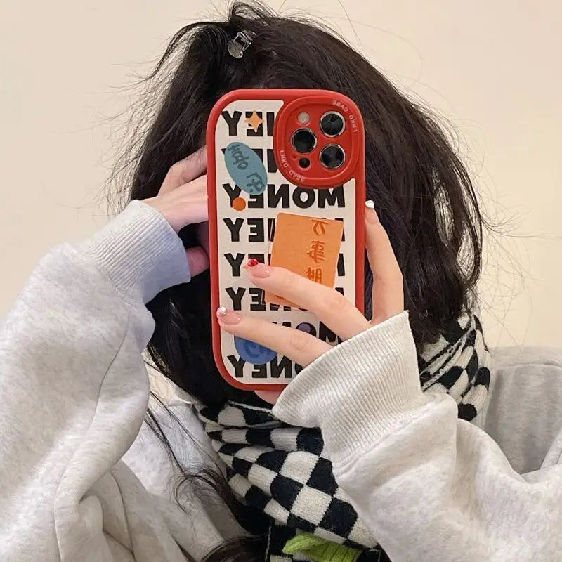 Lettering Phone Case - iPhone 7 Plus / 8 Plus / X / XR / XS / XS Max / 11 / 11 Pro / 11 Pro Max / 12 / 12 Pro / 12 Pro Max / 13 / 13 Pro / 13 Pro Max-2