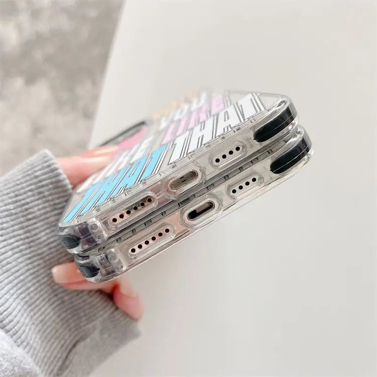Lettering Transparent Phone Case - iPhone 13 Pro Max / 13 Pro / 13 / 13 mini / 12 Pro Max / 12 Pro / 12 / 12 mini / 11 Pro Max / 11 Pro / 11 / SE / XS Max / XS / XR / X / SE 2 / 8 / 8 Plus / 7 / 7 Plus-10