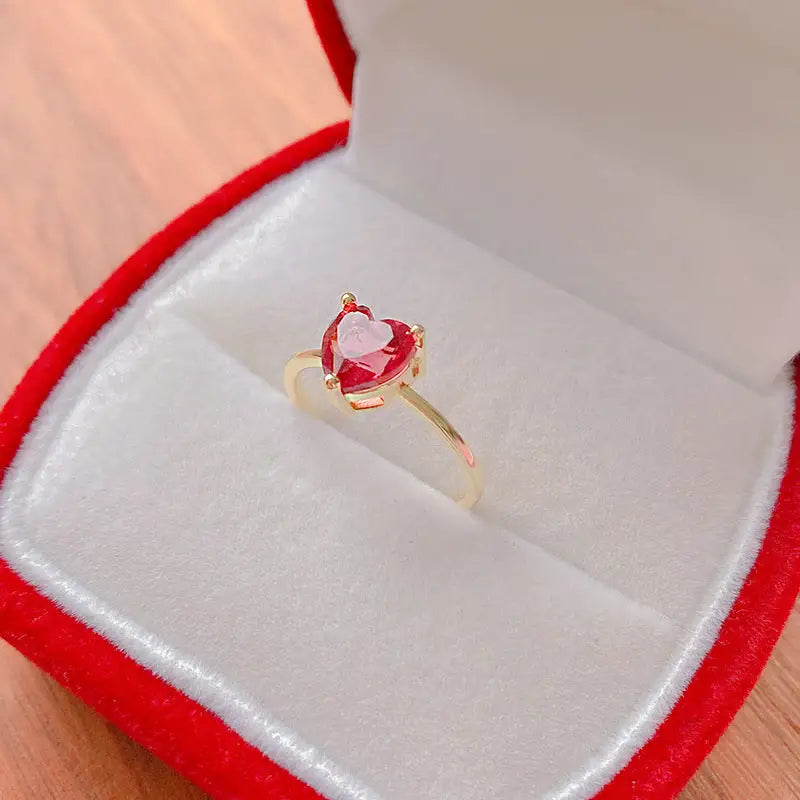 Lotus Pastel Ring LIN03 - Red heart(no box)