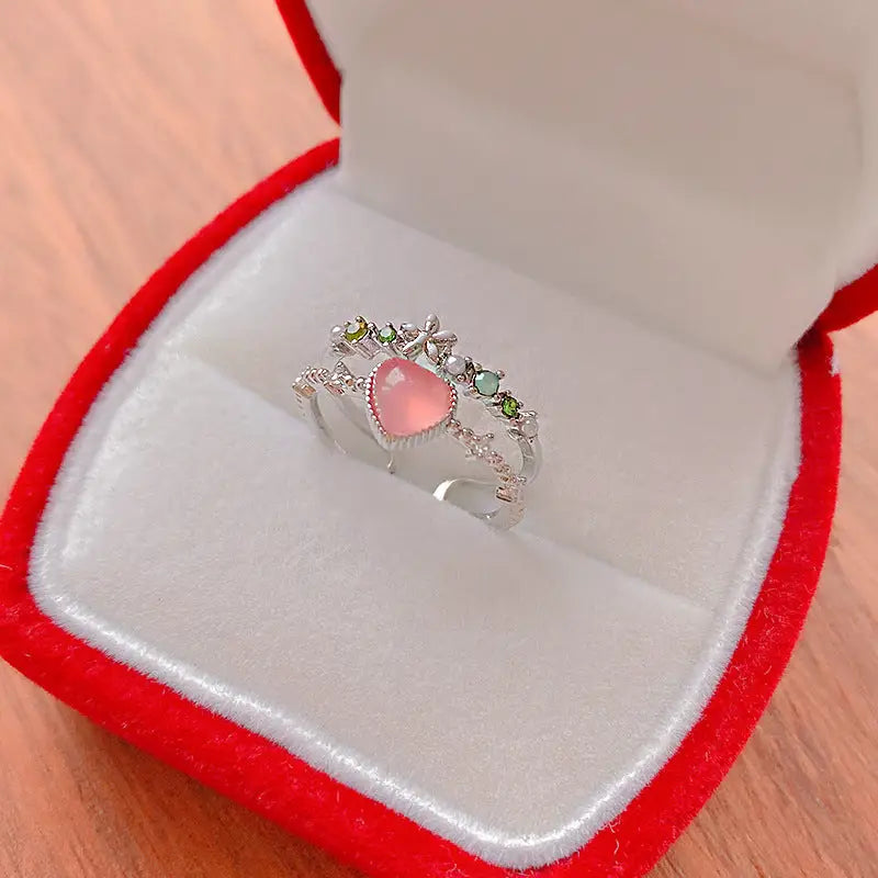 Lotus Pastel Ring LIN03 - Sliver opal（no box)