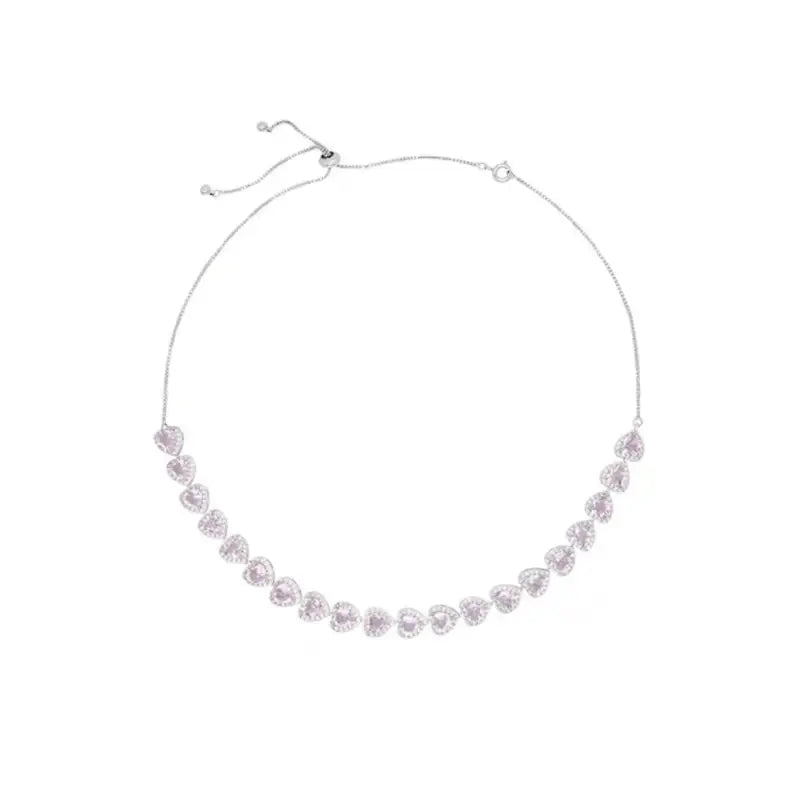 Love Clavicle Chain Necklace LIN67 - Multi heart necklace - 