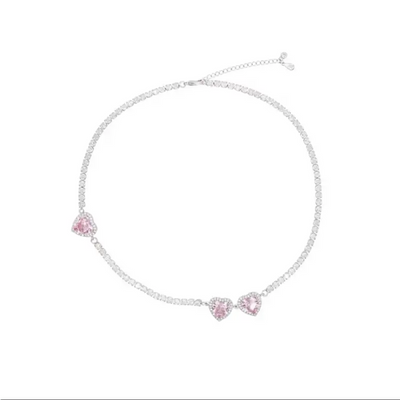 Love Clavicle Chain Necklace LIN67 - Three heart necklaces -