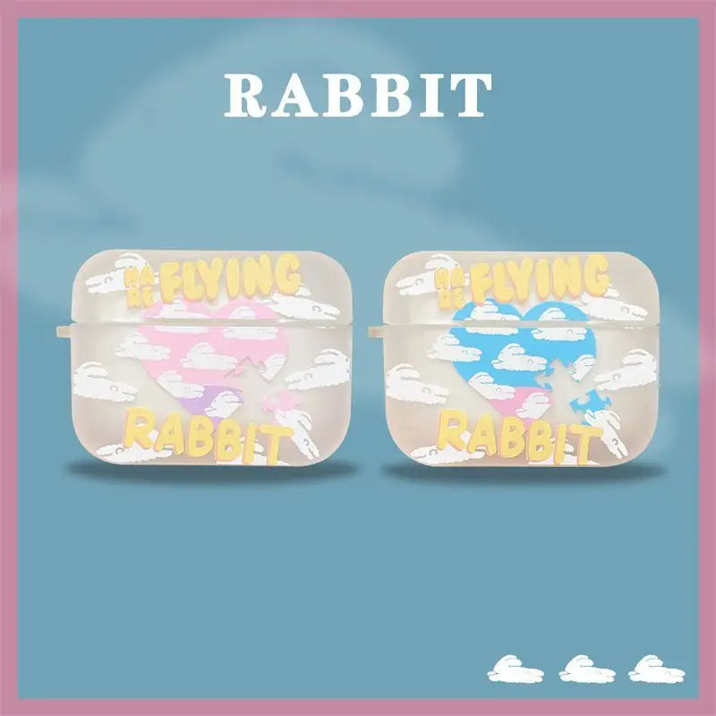 Love Rabbit Print AirPods Earphone Case Skin-4