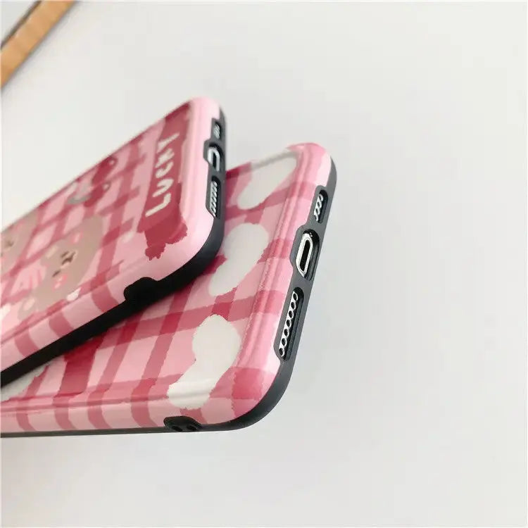 Lucky Cherry Bear Plaid iPhone Case BP081 - iphone case