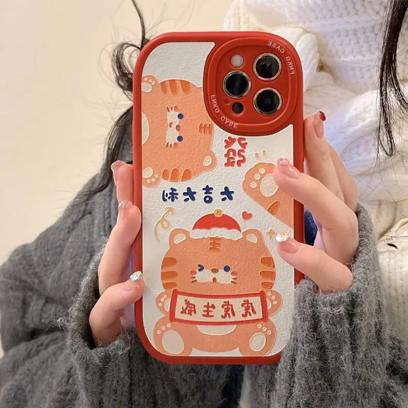 Lunar New Year Tiger Phone Case - iPhone 7 Plus / 8 Plus / X / XR / XS / XS Max / 11 / 11 Pro / 11 Pro Max / 12 / 12 Pro / 12 Pro Max / 13 / 13 Pro / 13 Pro Max-5