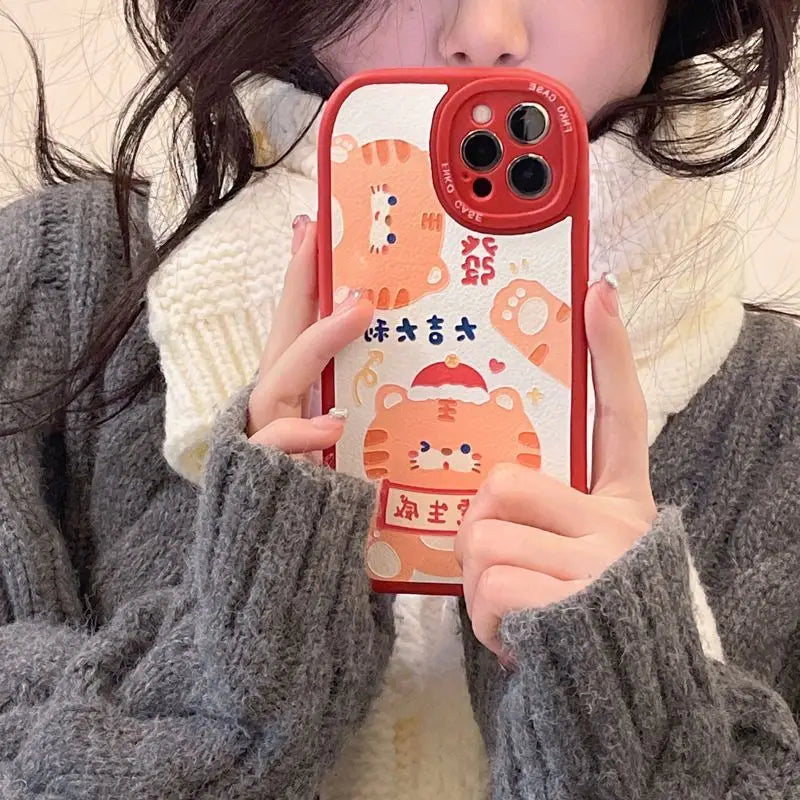 Lunar New Year Tiger Phone Case - iPhone 7 Plus / 8 Plus / X / XR / XS / XS Max / 11 / 11 Pro / 11 Pro Max / 12 / 12 Pro / 12 Pro Max / 13 / 13 Pro / 13 Pro Max-6