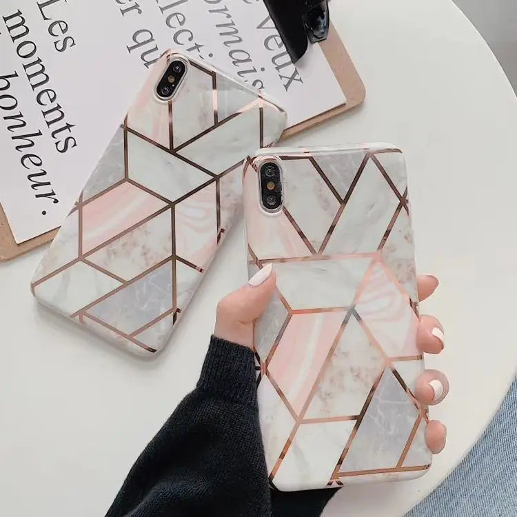 Marble Print Panel Phone Case - iPhone 11 Pro Max / 11 Pro / 11 / SE / XS Max / XS / XR / X / SE 2 / 8 / 8 Plus / 7 / 7 Plus-11