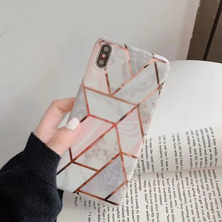 Marble Print Panel Phone Case - iPhone 11 Pro Max / 11 Pro / 11 / SE / XS Max / XS / XR / X / SE 2 / 8 / 8 Plus / 7 / 7 Plus-6