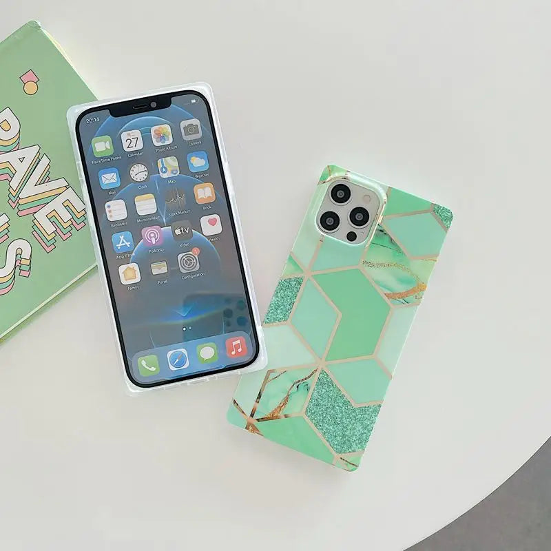 Marble Print Panel Phone Case - iPhone 12 Pro Max / 12 Pro / 12 / 12 mini / 11 Pro Max / 11 Pro / 11 / SE / XS Max / XS / XR / X / SE 2 / 8 / 8 Plus / 7 / 7 Plus-30