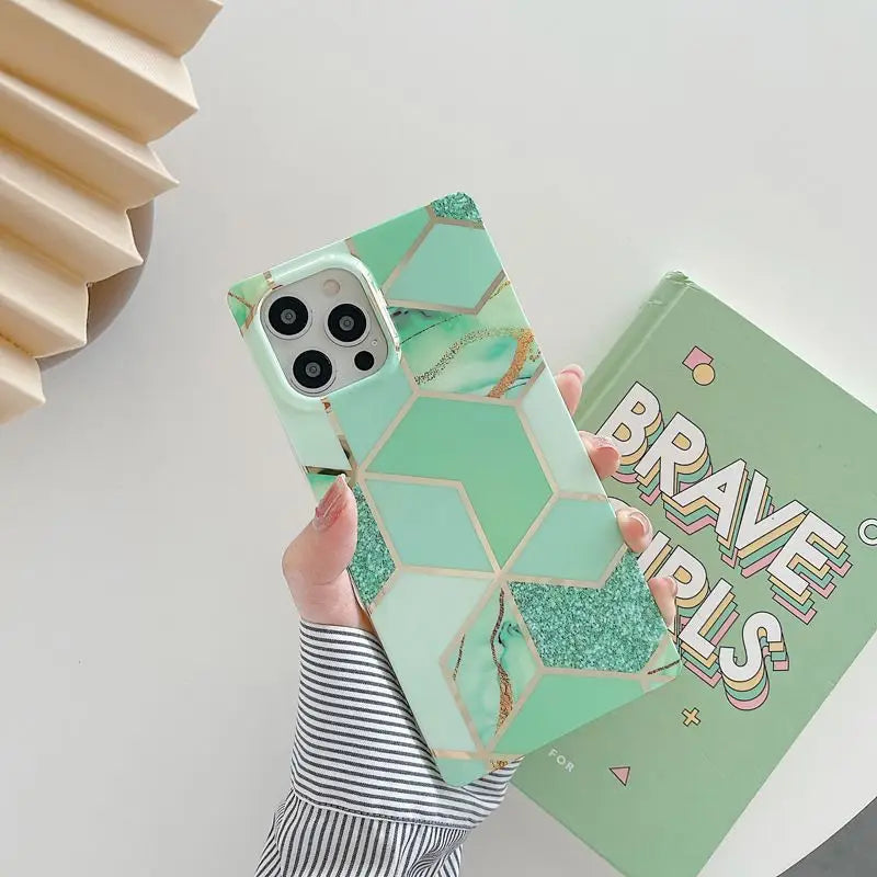 Marble Print Panel Phone Case - iPhone 12 Pro Max / 12 Pro / 12 / 12 mini / 11 Pro Max / 11 Pro / 11 / SE / XS Max / XS / XR / X / SE 2 / 8 / 8 Plus / 7 / 7 Plus-4