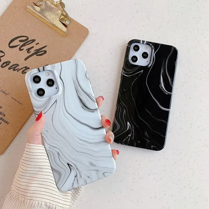 Marble Print Phone Case - iPhone 12 Pro Max / 12 Pro / 12 / 12 mini / 11 Pro Max / 11 Pro / 11 / SE / XS Max / XS / XR / X / SE 2 / 8 / 8 Plus / 7 / 7 Plus-8