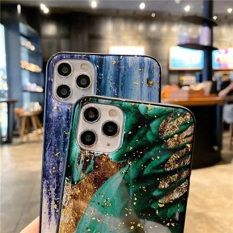 Marble Print Phone Case - iPhone 13 Pro Max / 13 Pro / 13 / 12 Pro Max / 12 Pro / 12 / 11 Pro Max / 11 Pro / 11 / XS Max / XR / XS / X / 8 Plus / 7 Plus / 8 / 7-7