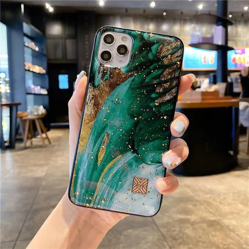 Marble Print Phone Case - iPhone 13 Pro Max / 13 Pro / 13 / 12 Pro Max / 12 Pro / 12 / 11 Pro Max / 11 Pro / 11 / XS Max / XR / XS / X / 8 Plus / 7 Plus / 8 / 7-5