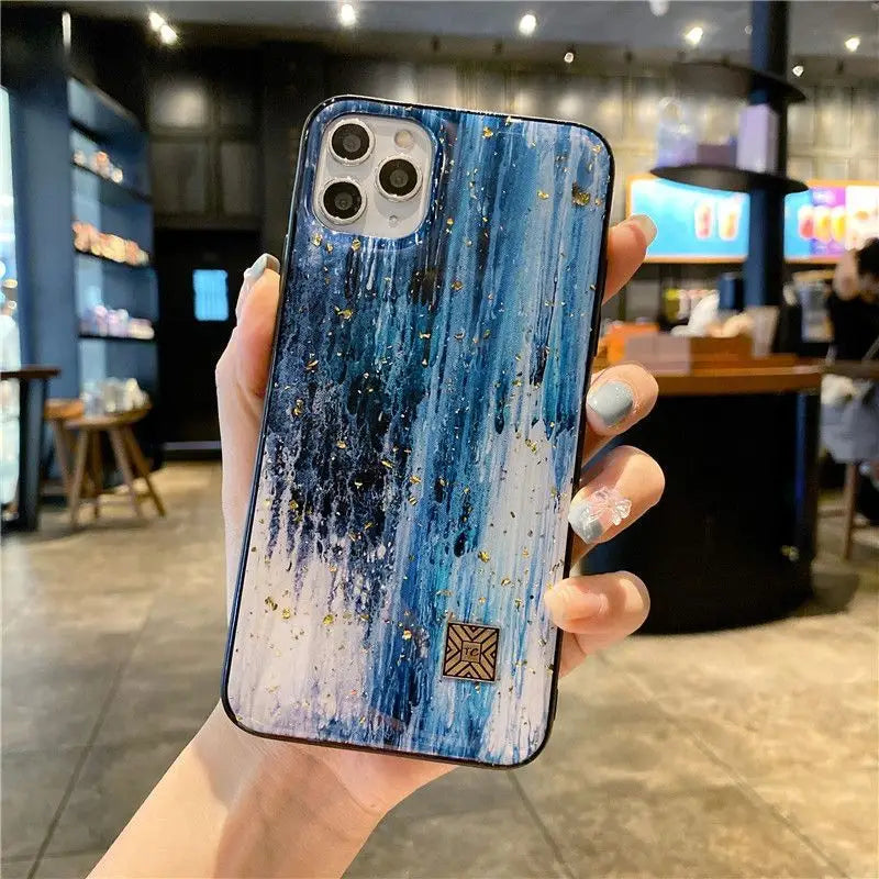 Marble Print Phone Case - iPhone 13 Pro Max / 13 Pro / 13 / 12 Pro Max / 12 Pro / 12 / 11 Pro Max / 11 Pro / 11 / XS Max / XR / XS / X / 8 Plus / 7 Plus / 8 / 7-3