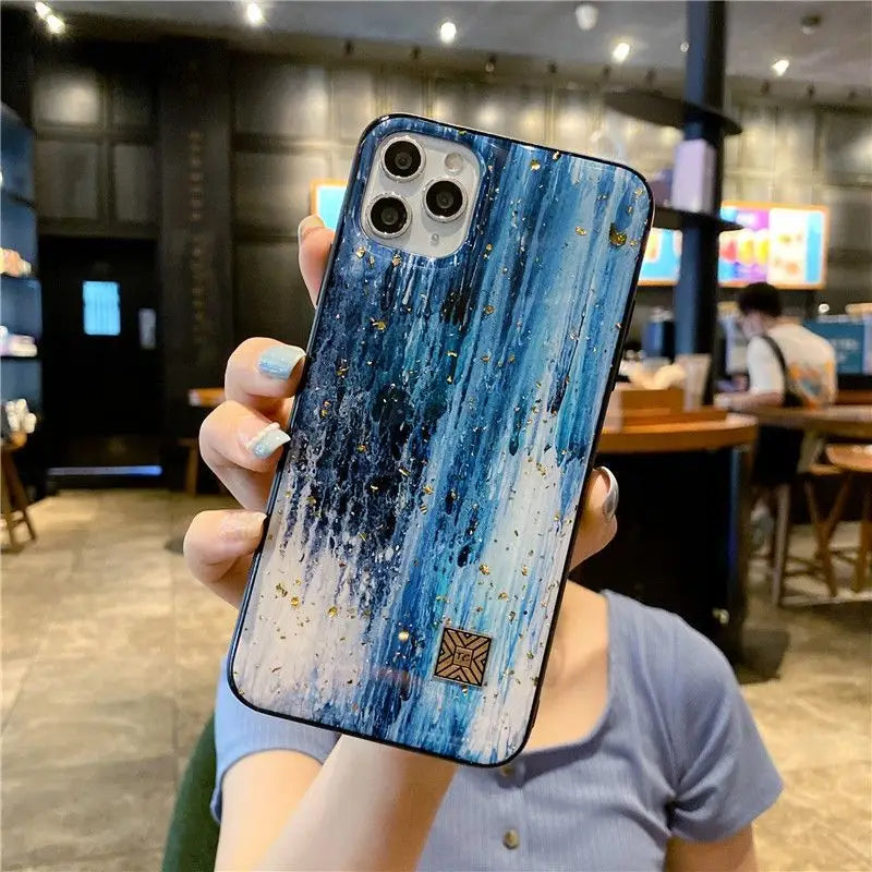 Marble Print Phone Case - iPhone 13 Pro Max / 13 Pro / 13 / 12 Pro Max / 12 Pro / 12 / 11 Pro Max / 11 Pro / 11 / XS Max / XR / XS / X / 8 Plus / 7 Plus / 8 / 7-4