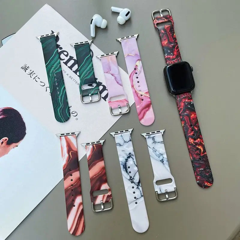 Marble Print Watch Strap - Apple / Huawei-5