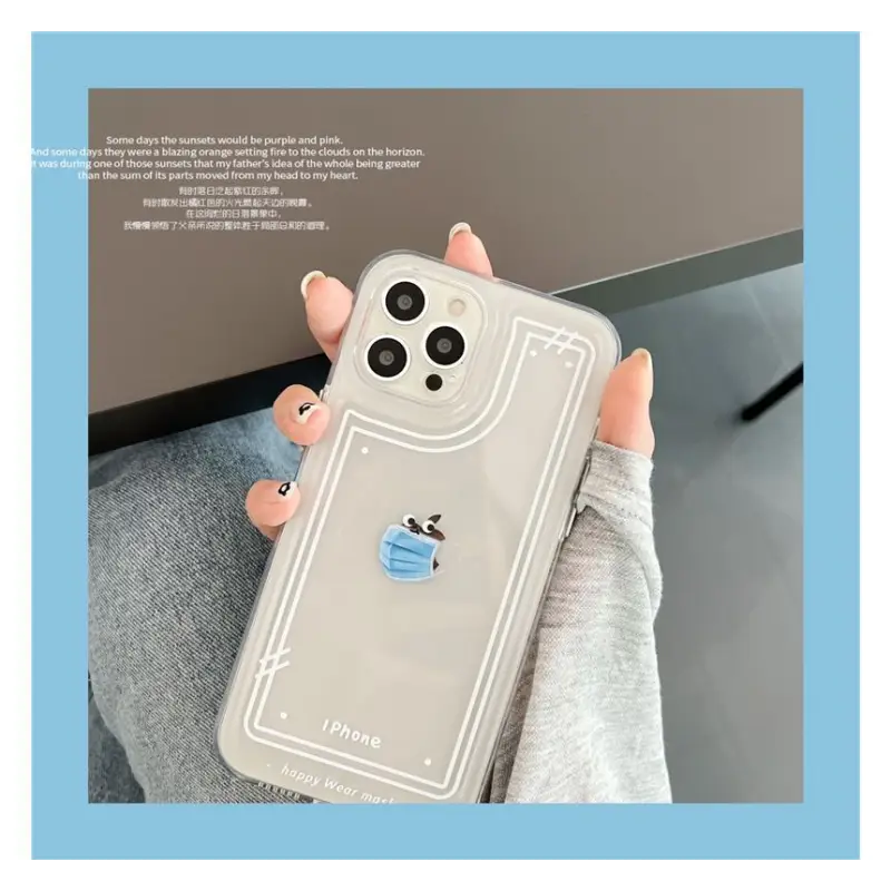 Mask Print Transparent Phone Case - iPhone 13 Pro Max / 13 