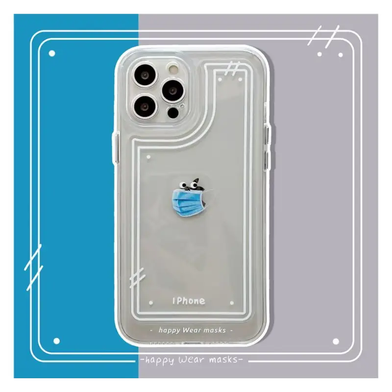 Mask Print Transparent Phone Case - iPhone 13 Pro Max / 13 