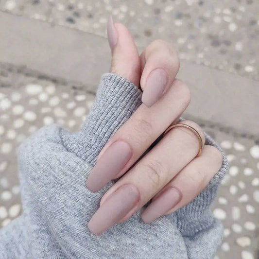 Matte Faux Nail Tips FN23 - Mauve / One Size - Hand Fashion 