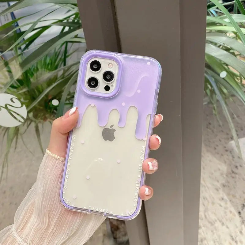 Melting Print Transparent Phone Case - iPhone 12 Pro Max / 12 Pro / 12 / 12 mini / 11 Pro Max / 11 Pro / 11 / SE / XS Max / XS / XR / X / SE 2 / 8 / 8 Plus / 7 / 7 Plus-7