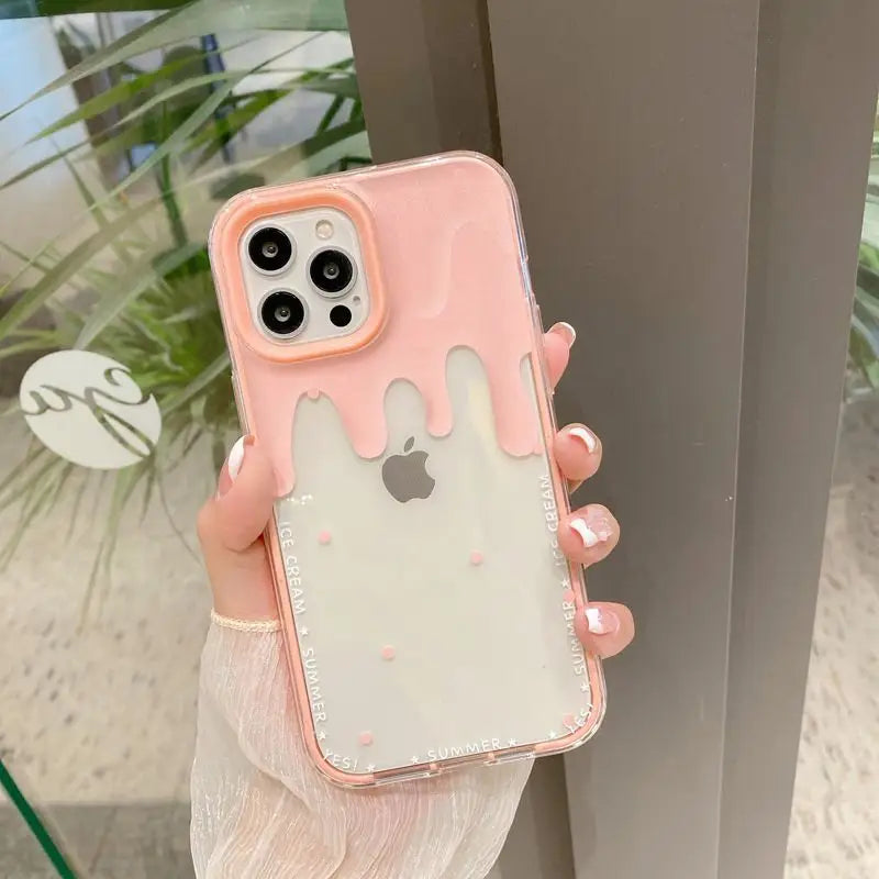 Melting Print Transparent Phone Case - iPhone 12 Pro Max / 12 Pro / 12 / 12 mini / 11 Pro Max / 11 Pro / 11 / SE / XS Max / XS / XR / X / SE 2 / 8 / 8 Plus / 7 / 7 Plus-4
